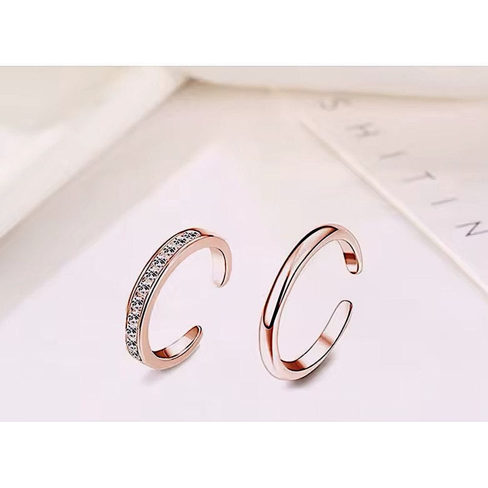 NEW Rose Gold Filled Adjustable‎ Pinky Toe Midi Ring, Simulated Diamonds